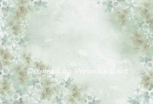 Katebackdrop：Kate Fine Art Watercolors Green Flowers Abstract Backdrop designed by Veronika Gant