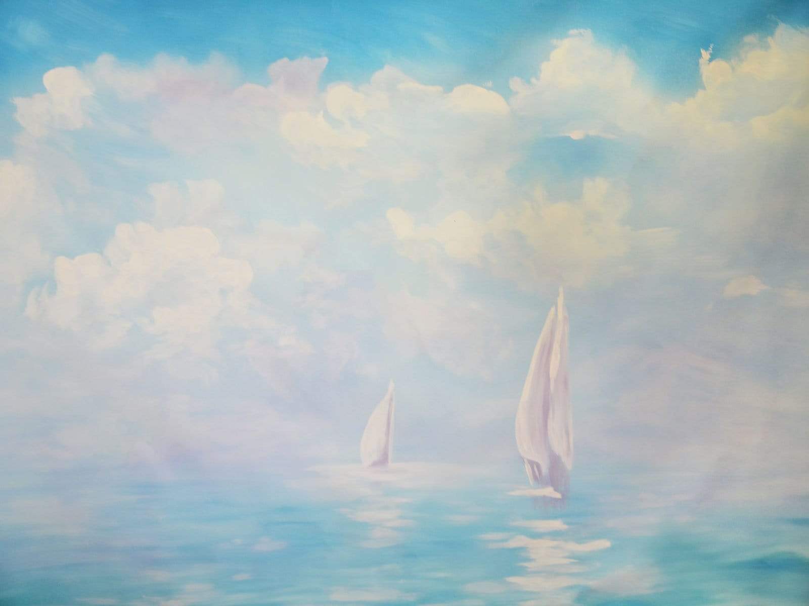 Cargar imagen en el visor de la galería, Katebackdrop£ºKate Summer Sea painting Sailboat Backdrop for Photography Designed By Jerry_Sina