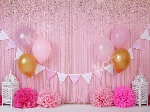 Katebackdrop£ºKate Pink and Gold Birthday Glitter Backdrop for Photography
