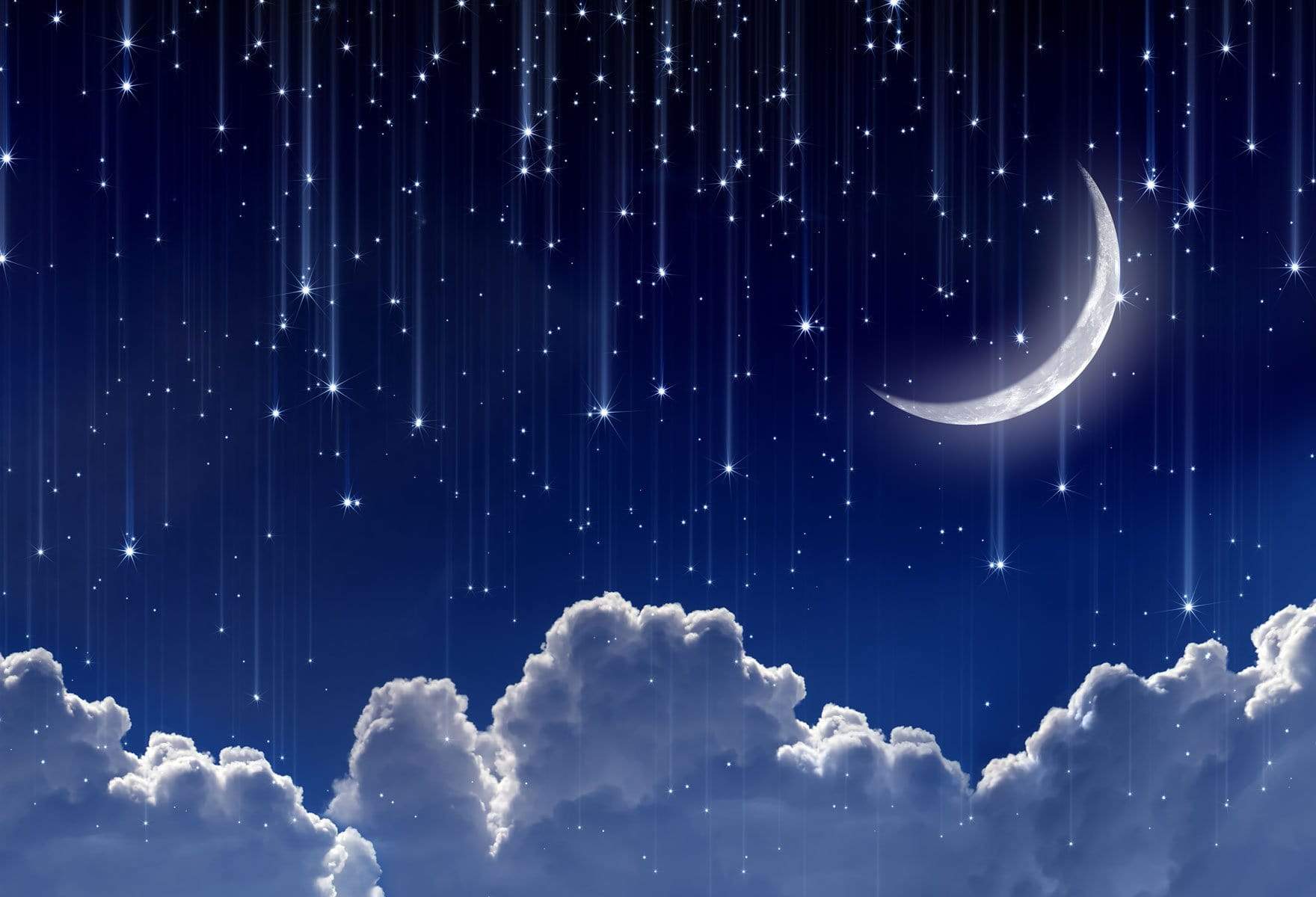 Cargar imagen en el visor de la galería, Katebackdrop£ºKate Night Sky with Moon and Cloud Children Backdrop for Photography
