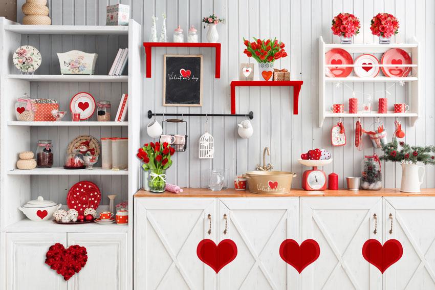 Kate Fondo de cocina para hornear amor de San Valentín para fotografía