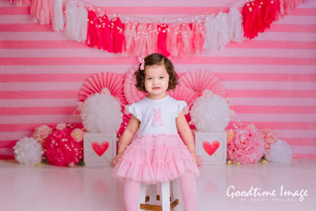 Katebackdrop：Kate Valentine's Day with Hearts and Stripes Backdrop Designed By Mandy Ringe Photography