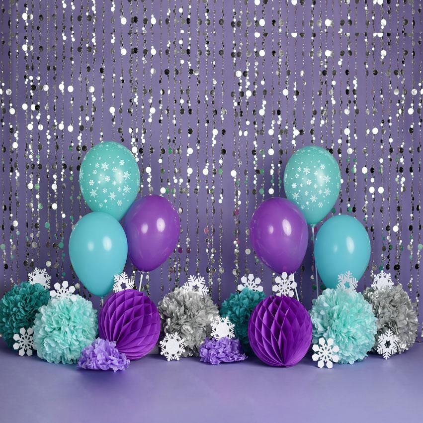 Kate Fondo de cumpleaños púrpura de onederland de invierno diseñado por Mandy Ringe Photography