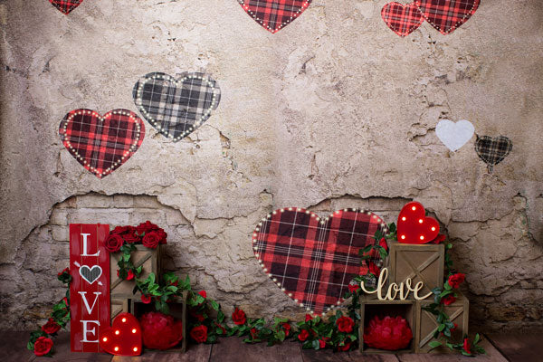 Fondo de pared de ladrillo del día de San Valentín de Kate Diseñado por Megan Leigh Photography