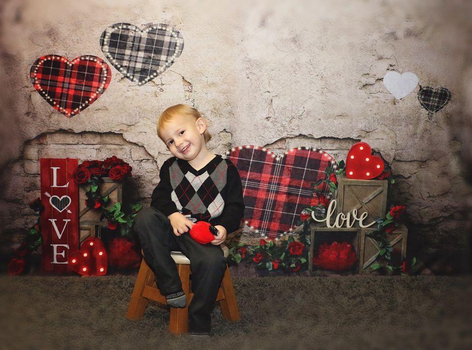 Katebackdrop：Kate Valentine's Day Brick Wall Backdrop Designed by Megan Leigh Photography