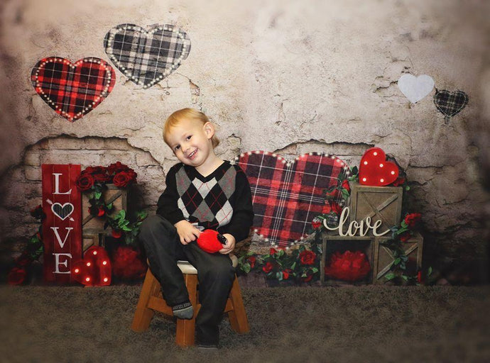 Katebackdrop：Kate Valentine's Day Brick Wall Backdrop Designed by Megan Leigh Photography
