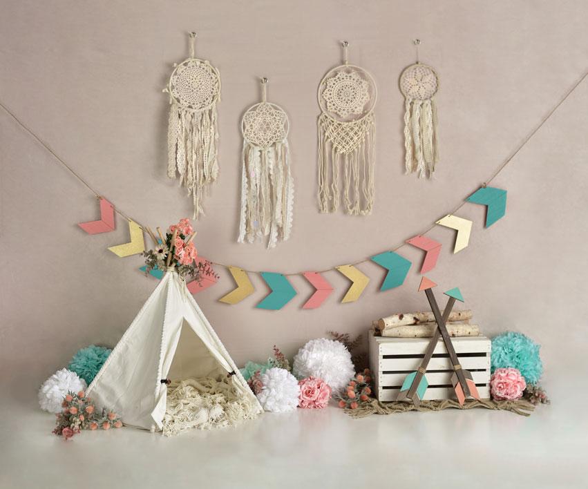 Kate Fondo de cumpleaños de niña salvaje Boho diseñado por Mandy Ringe Photography