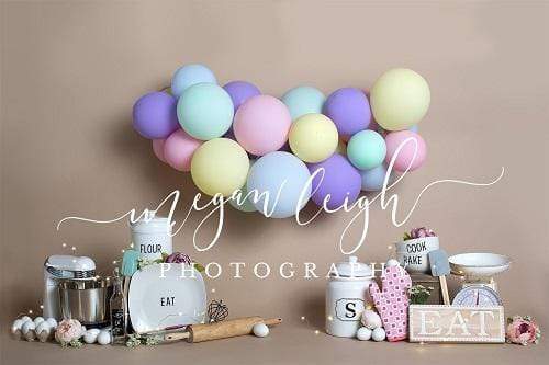 Flash Sale Kate Globos Telón de fondo para niños + Delantal y gorro de cocinero blanco