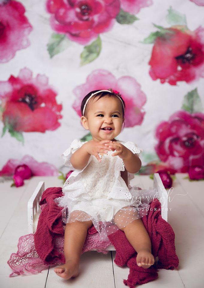Katebackdrop：Kate Fine Art Pink Flower Backdrop Designed by Megan Leigh Photography