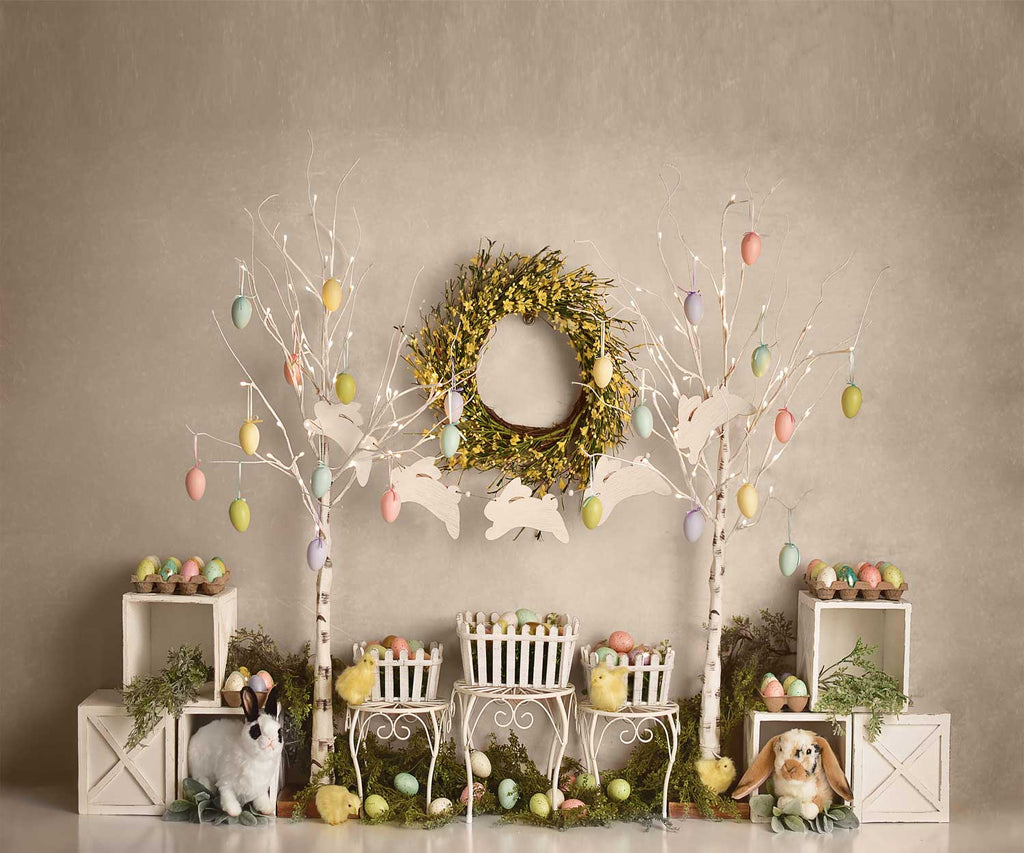 Kate Huevo de Pascua Árboles y conejitos Telón de fondo Diseñado por Mandy Ringe Photography