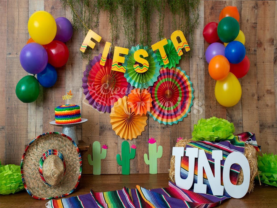 Katebackdrop£ºKate UNO Party Children Balloons Backdrop Designed by Tyna Renner