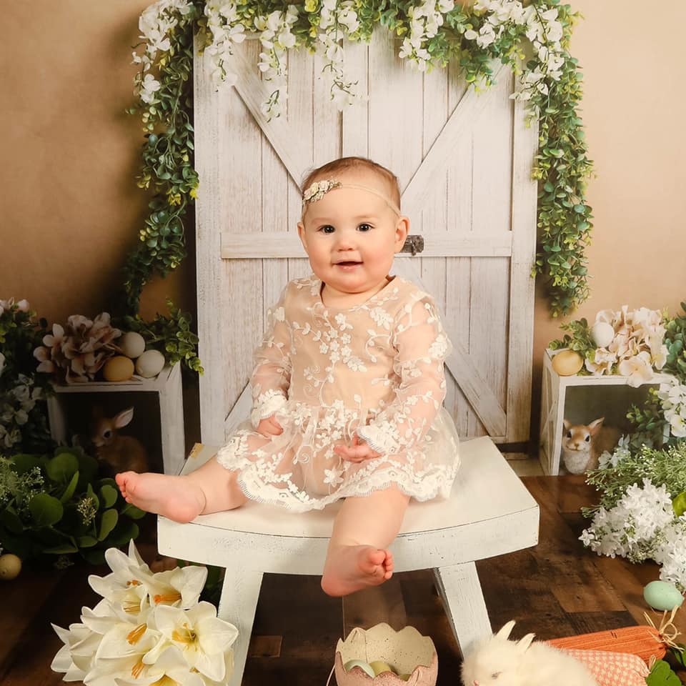 Kate primavera \ pascua Telón de fondo de conejitos neutros Diseñado por Megan Leigh Photography