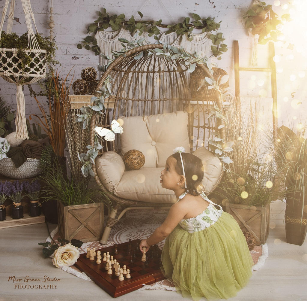 Kate Habitación Primavera Boho Macrame Telón de fondo diseñado por Mandy Ringe Photography