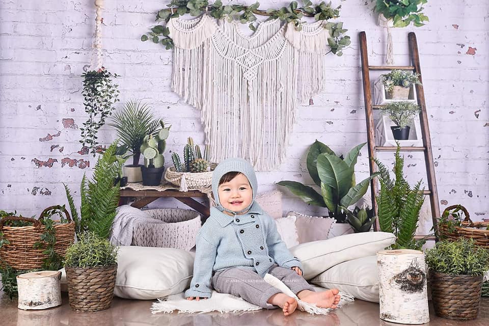 Kate Habitación Primavera Boho Macrame Telón de fondo diseñado por Mandy Ringe Photography