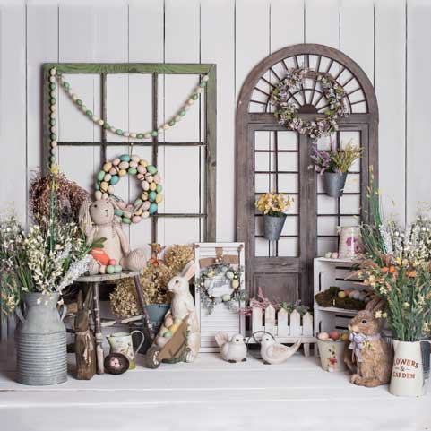 Kate Pascua \ primavera floral Archway Telón de fondo diseñado por Rose Abbas