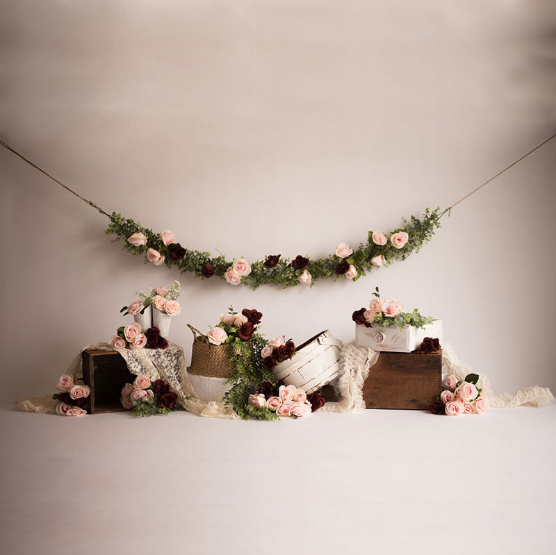 Kate Primavera rosa florece telón de fondo floral diseñado por Keerstan Jessop