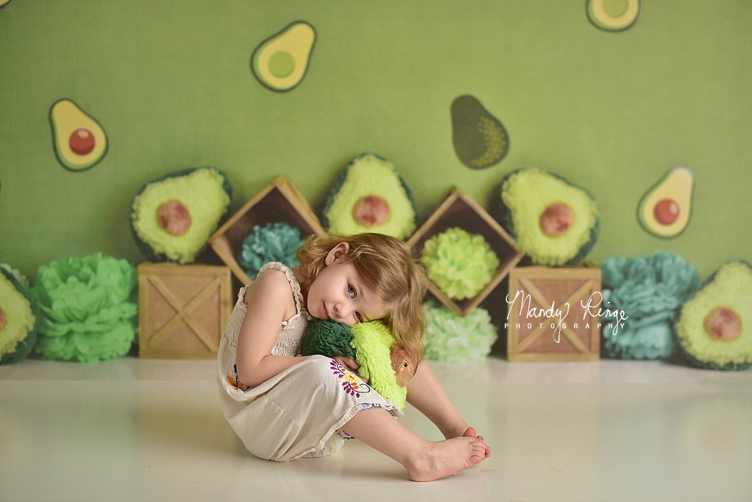 Kate Fiesta de aguacate verde niños primavera telón de fondo diseñado por Mandy Ringe Photography