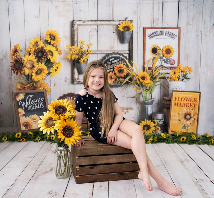 Kate Otoño Girasol Telón de fondo para fotografía diseñado por Rose Abbas