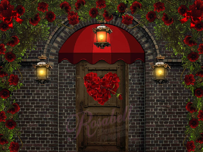 Kate día de San Valentín  Puerta principal Telón de fondo para fotografía diseñado por Rosabell Photography