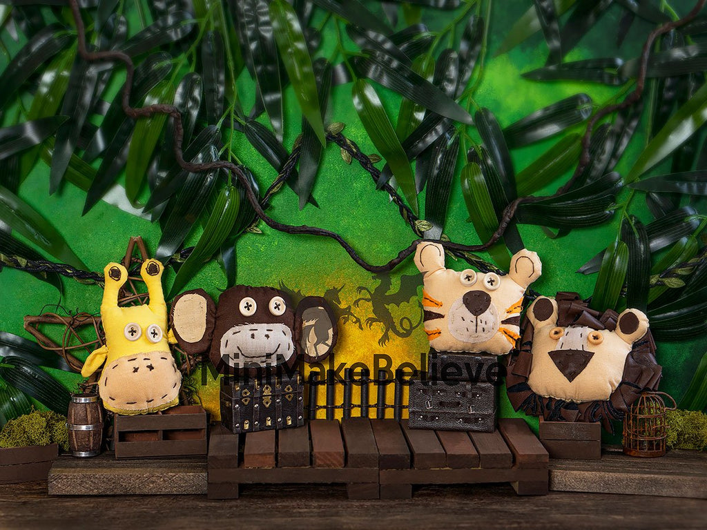 Kate Cake Smash Animales de la selva Telón de fondo diseñado por Mini MakeBelieve