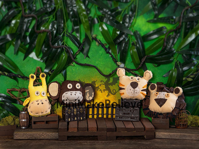 Kate Cake Smash Animales de la selva Telón de fondo diseñado por Mini MakeBelieve