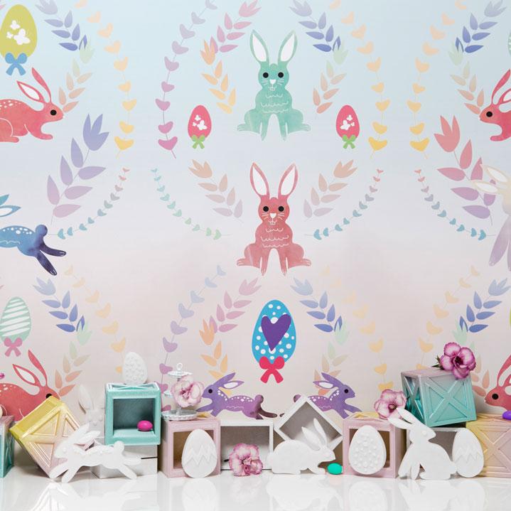Kate Fondo de Pascua con conejitos diseñado por Mini MakeBelieve