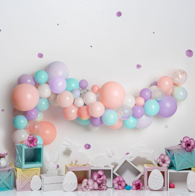 Kate huevos de Pascua globos Telón de fondo diseñado por Mini MakeBelieve