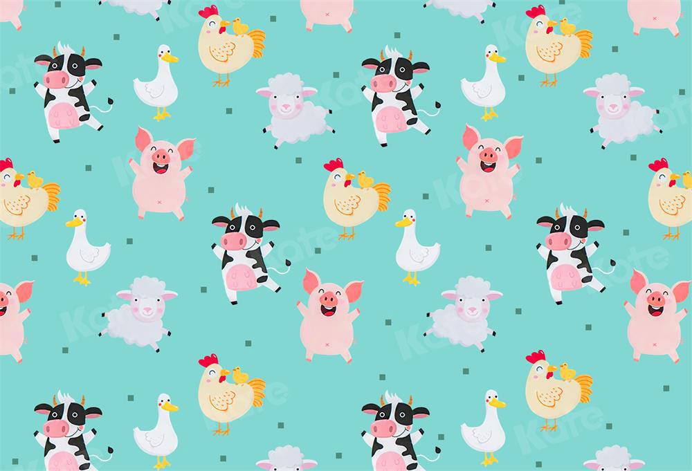 Kate Granja felíz Verano Repetir animales Cake Smash Telón de fondo para fotografía