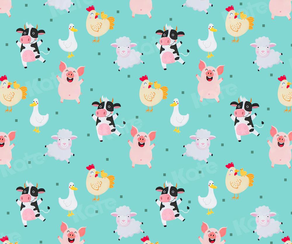 Kate Granja felíz Verano Repetir animales Cake Smash Telón de fondo para fotografía