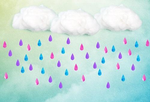 Katebackdrop：Kate Clouds And Colored Rain Baby Shower Backdrop for Photography designed by Jerry_Sina