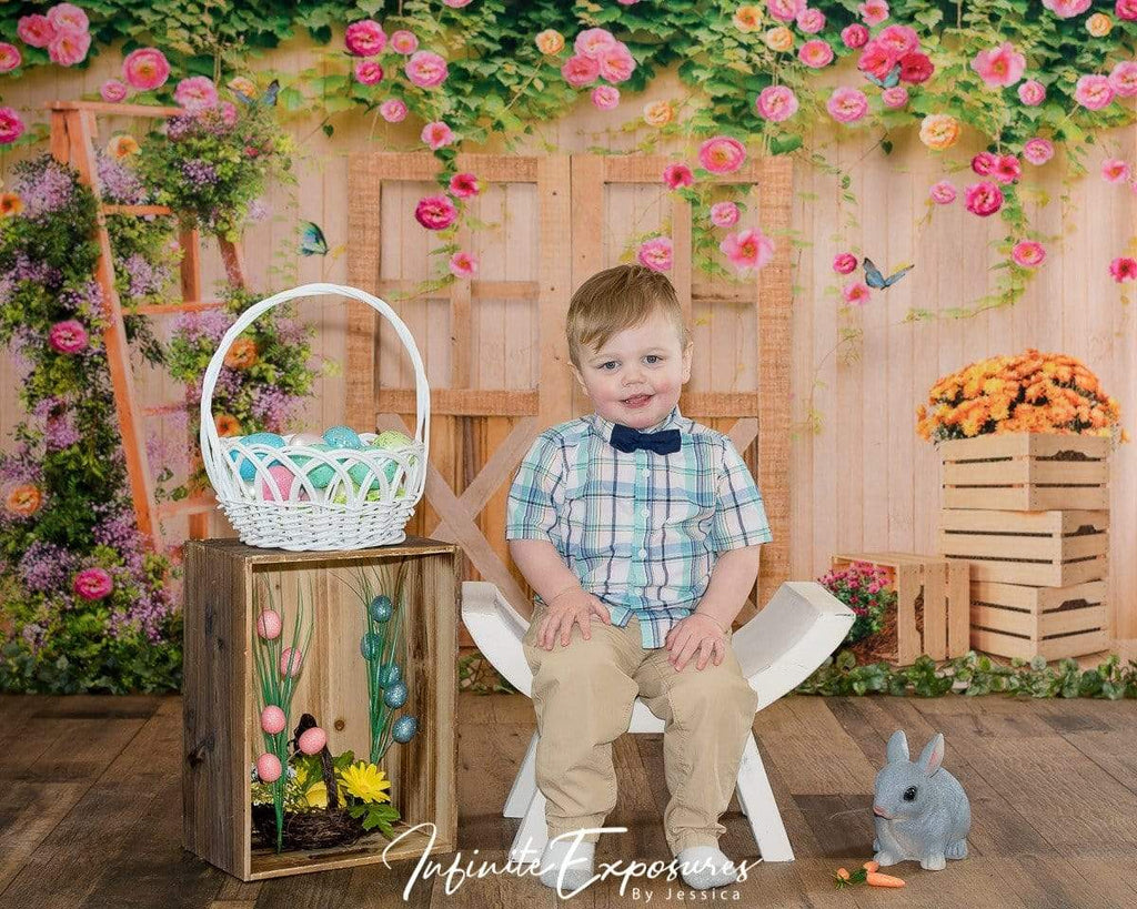 Katebackdrop：Kate Spring Flower Garden Wood Door Backdrop Designed By Ava Lee
