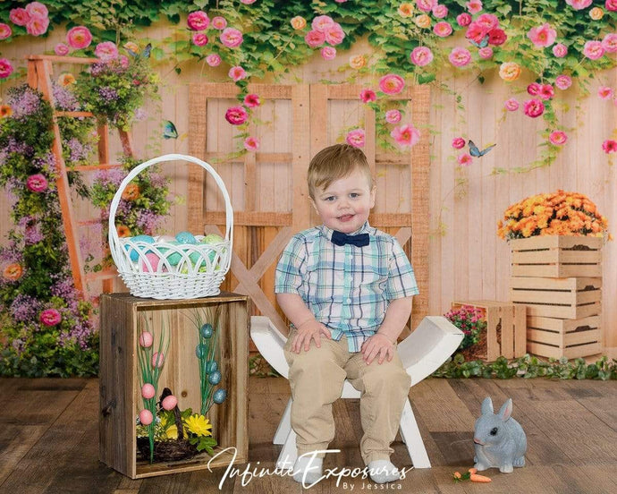 Katebackdrop：Kate Spring Flower Garden Wood Door Backdrop Designed By Ava Lee