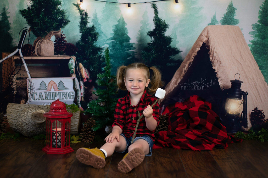Katebackdrop：Kate Forest Camping Children Summer Backdrop for Photography Designed by Megan Leigh Photography