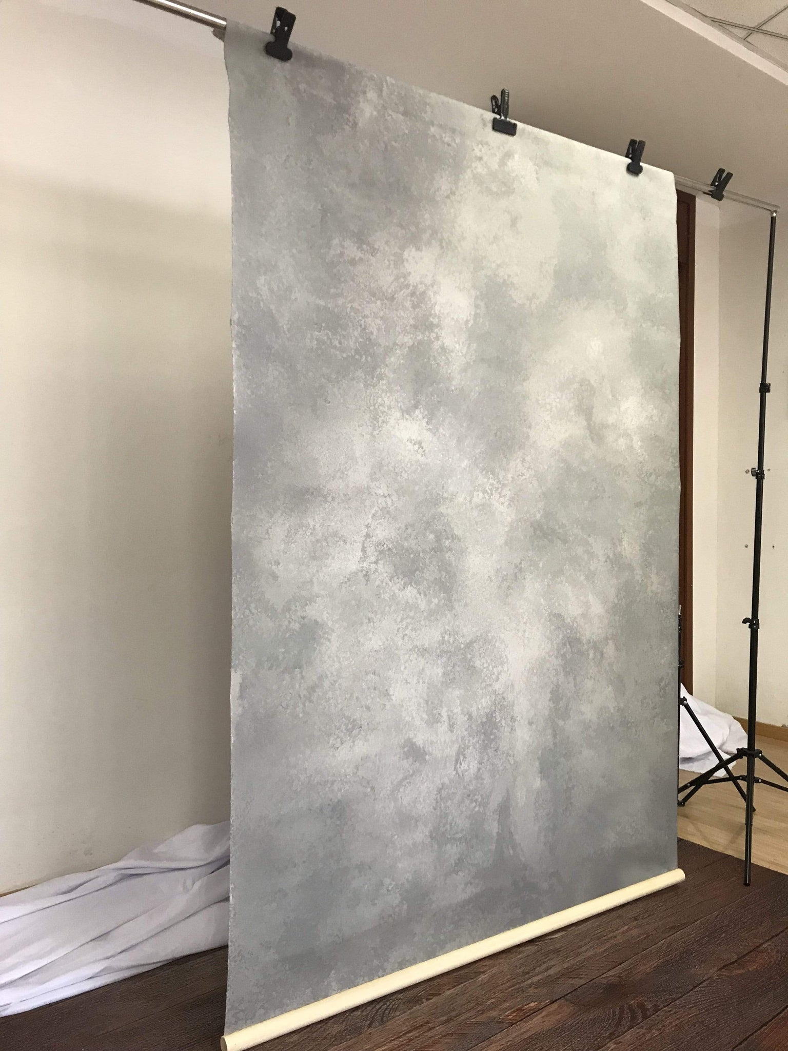 Cargar imagen en el visor de la galería, Katebackdrop£ºKate Hand Painted Abstract Texture Cold Grey Backdrops