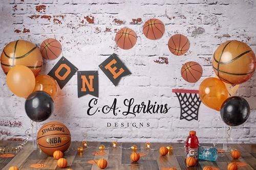 Katebackdrop£ºKate 1st Birthday Basketball Backdrop for Photography Designed By Erin Larkins