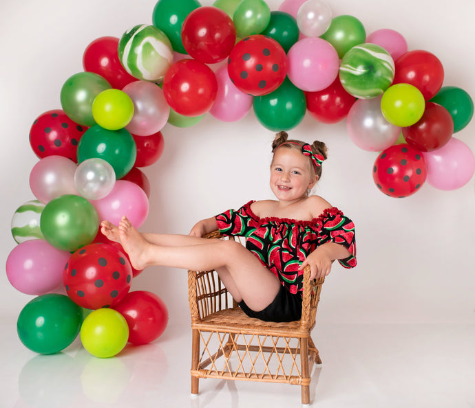 Kate Telón de fondo de verano Cumpleaños de globos de sandía Diseñado por Leila Hale