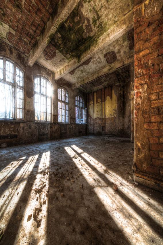 Kate Dark Brick Indoor Background building Windows Wedding Backdrop - Katebackdrop