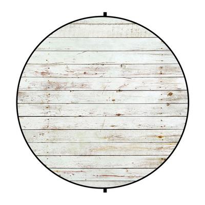 Kate abstracto blanco de madera redonda mixta telón de fondo plegable para bebé Fotografía 1.5x1.5m