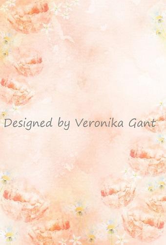 Katebackdrop：Kate Fine Art Watercolors Orange Flowers Backdrop Designed by Veronika Gant