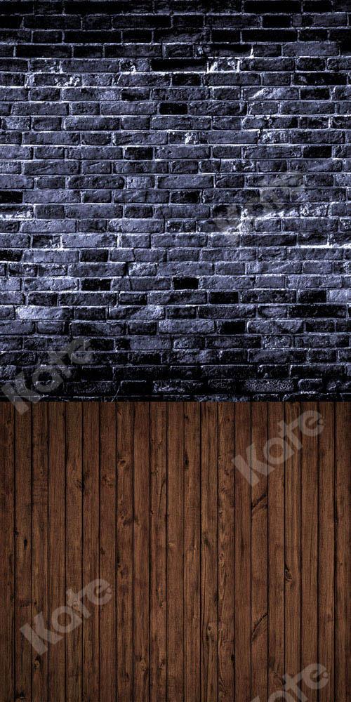 Kate Fondo de barrido de pared de ladrillo negro de tablón diseñado por Chain Photography