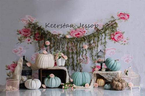 Katebackdrop£ºKate Pretty Pumpkins Children Cake smash Backdrop Designed by Keerstan Jessop