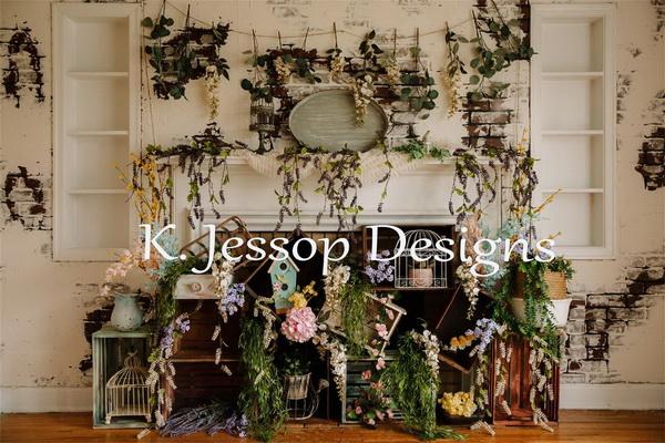 Kate Telón de fondo floral de primavera para fotografía diseñado por Keerstan Jessop