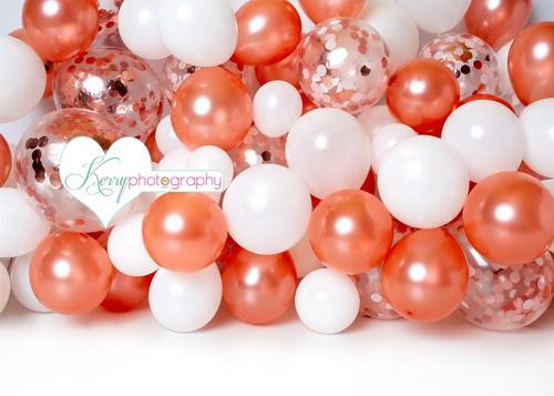 Katebackdrop£ºKate Birthday Rose Golden White Balloons Children Backdrop Designed by Kerry Anderson