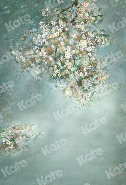 Kate Painting Like Green Spring Florals backdrop printed Background - Katebackdrop