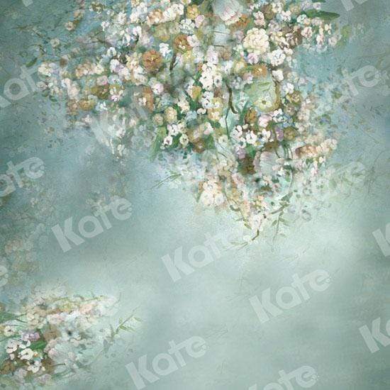 Kate Painting Like Green Spring Florals backdrop printed Background - Katebackdrop