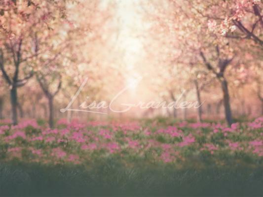 Katebackdrop：Kate Spring Cherry Blossoms Orchard Backdrop for Photography Designed by Lisa Granden