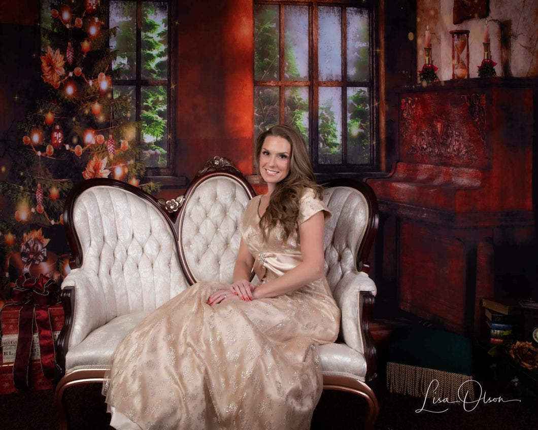 Katebackdrop£ºKate Christmas Tree Photography Backdrop Piano Photo Background