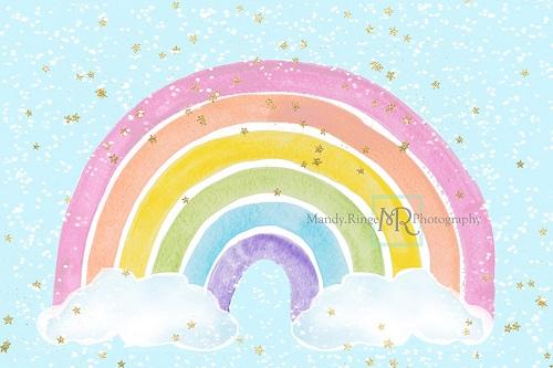 Kate Telón de fondo de cumpleaños con arcoíris en colores pastel diseñado por Mandy Ringe Photography