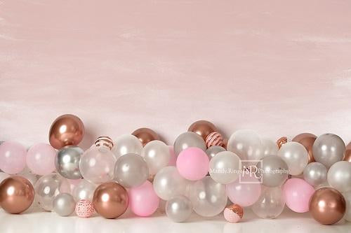 Kate Fondo de cumpleaños rosa blanco y oro rosa diseñado por Mandy Ringe Photography