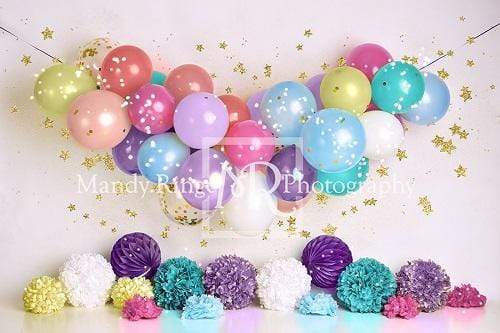 Cargar imagen en el visor de la galería, Katebackdrop：Kate Birthday Balloons and Stars Backdrop Designed By Mandy Ringe Photography